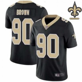 Reinforced Stitching Brown #90 Black and Gold Replica Jersey - New Orleans Saints Team Official Reinforced Stitching Brown #90 Black and Gold Replica Jersey - New Orleans Saints Team Official