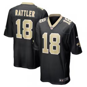 Spencer Rattler Saints #18 Game Jersey - Black #18Rattler Most Popular in Men Jerseys Spencer Rattler Saints #18 Game Jersey - Black #18Rattler Most Popular in Men Jerseys